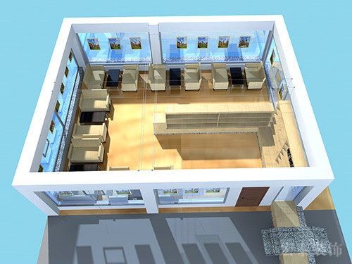 某楼层室内设计效果-顶视图-图二(1)